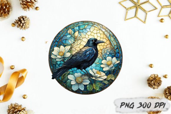 Download Crow Stained Glass Png Sublimation - Premium Resources