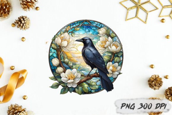Download Crow Stained Glass PNG Sublimation - Premium Resources