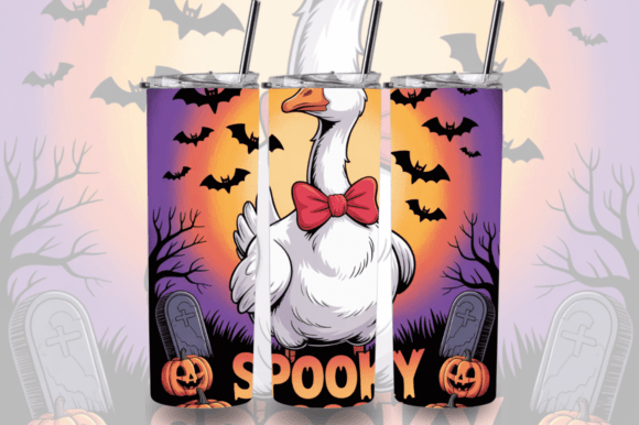 Download Spooky Goose Halloween Tumbler Wraps PNG - Premium Bundle