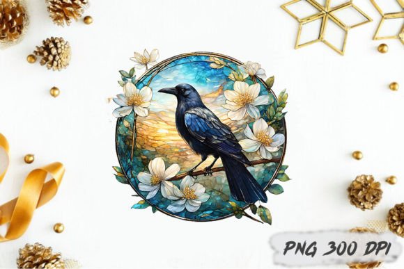 Download Crow Stained Glass PNG Sublimation - Premium Resources